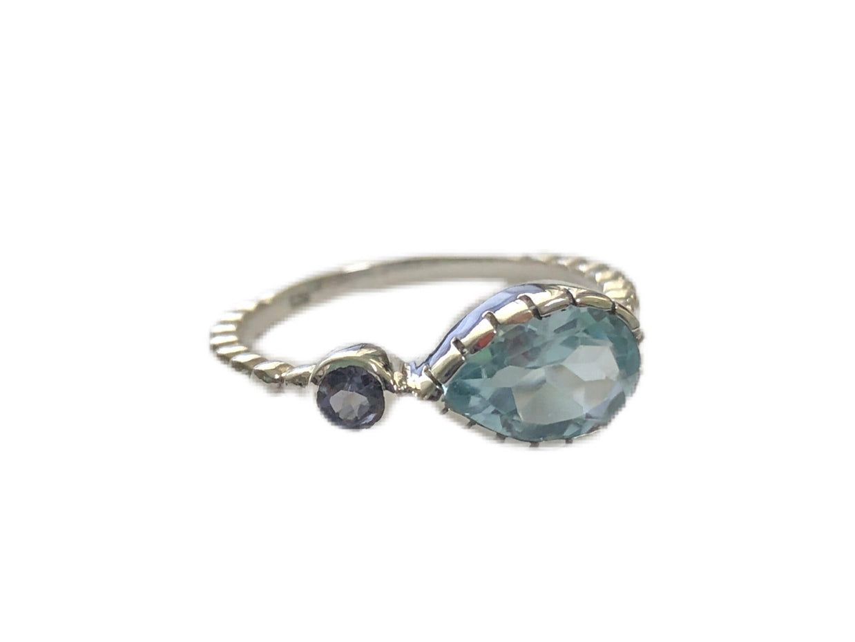 Blue Topaz Iolite Sterling Silver Ring