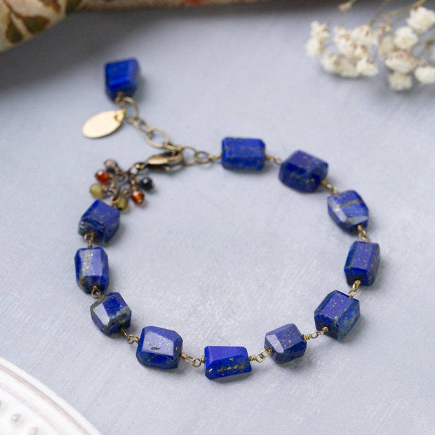 Sacred Heart 7.5-8.5" Lapis Simple Bracelet
