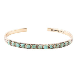 In Line Turquoise and Bronze Cuff Bracelet