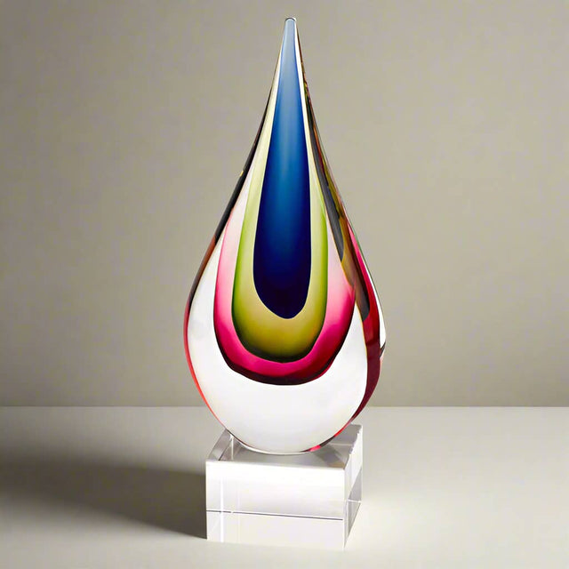 Essence Murano Style Mouth Blown 11.5" Teardrop Centerpiece