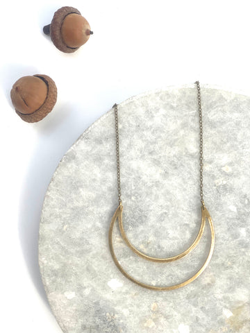 Brass Crescent Necklace