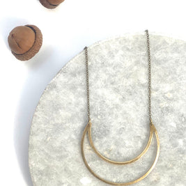 Brass Crescent Necklace