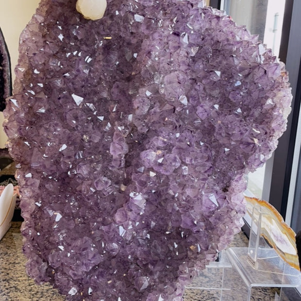 Showpiece Large Amethyst Decor w/ White Calcite Accent