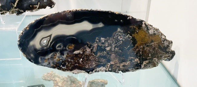 Beautifully Patterned Agate Slice - approx. 8 in