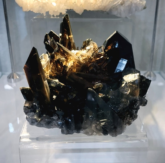 Showpiece Extra Dark "Morion" Smokey Quartz Polished Cluster Specimen - 3.5 lbs