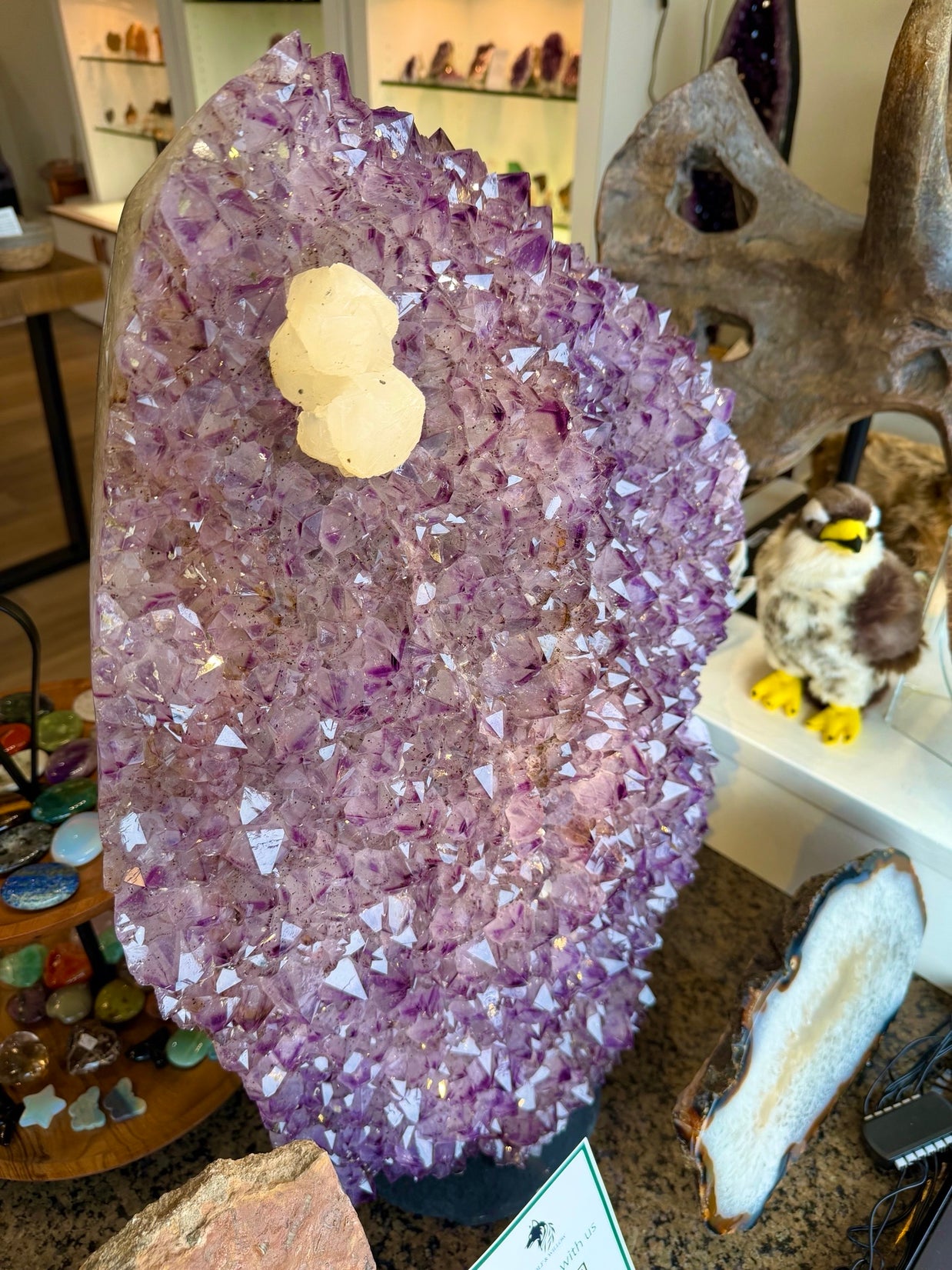 Showpiece Large Amethyst Decor w/ White Calcite Accent