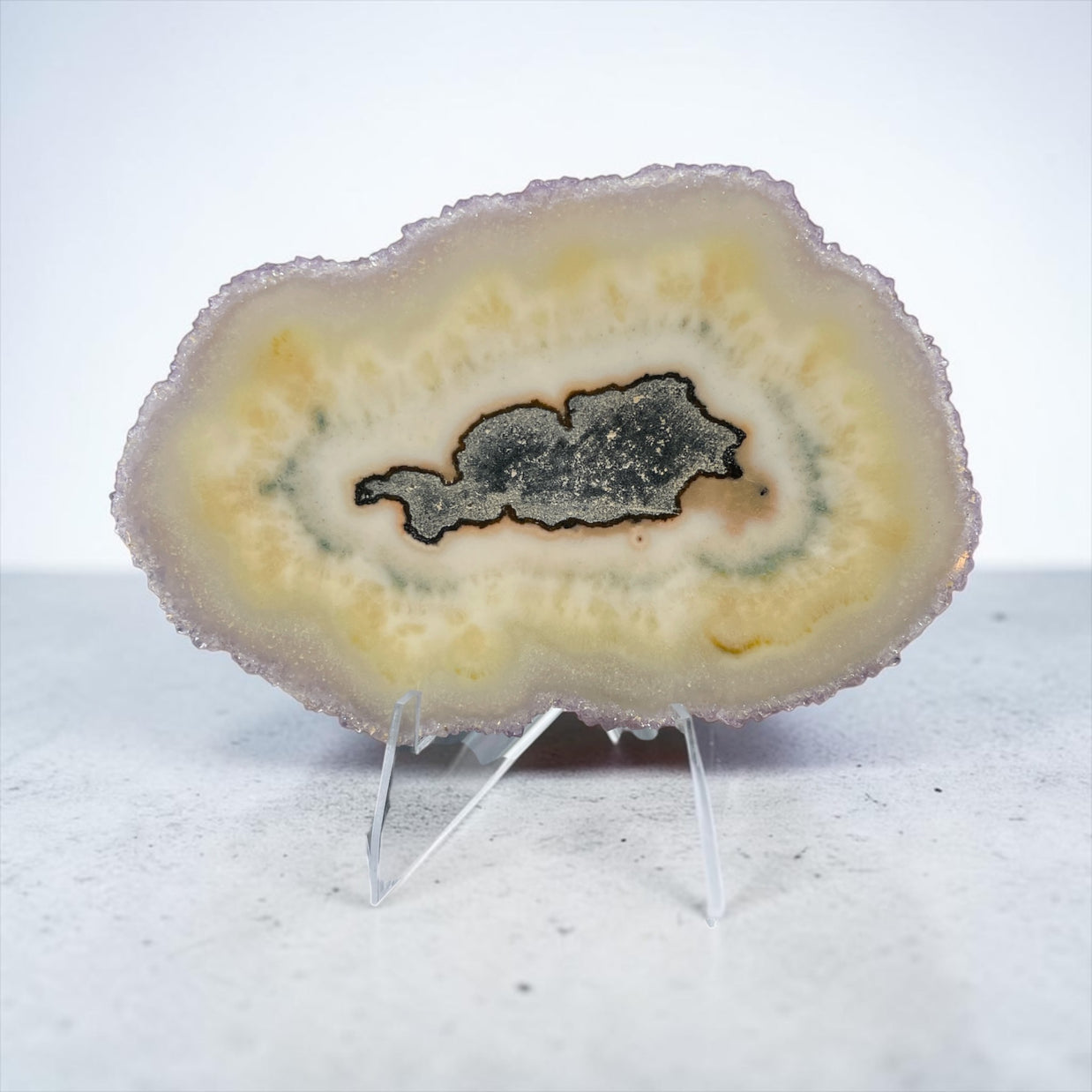Rare Small Amethyst Stalactite Slice