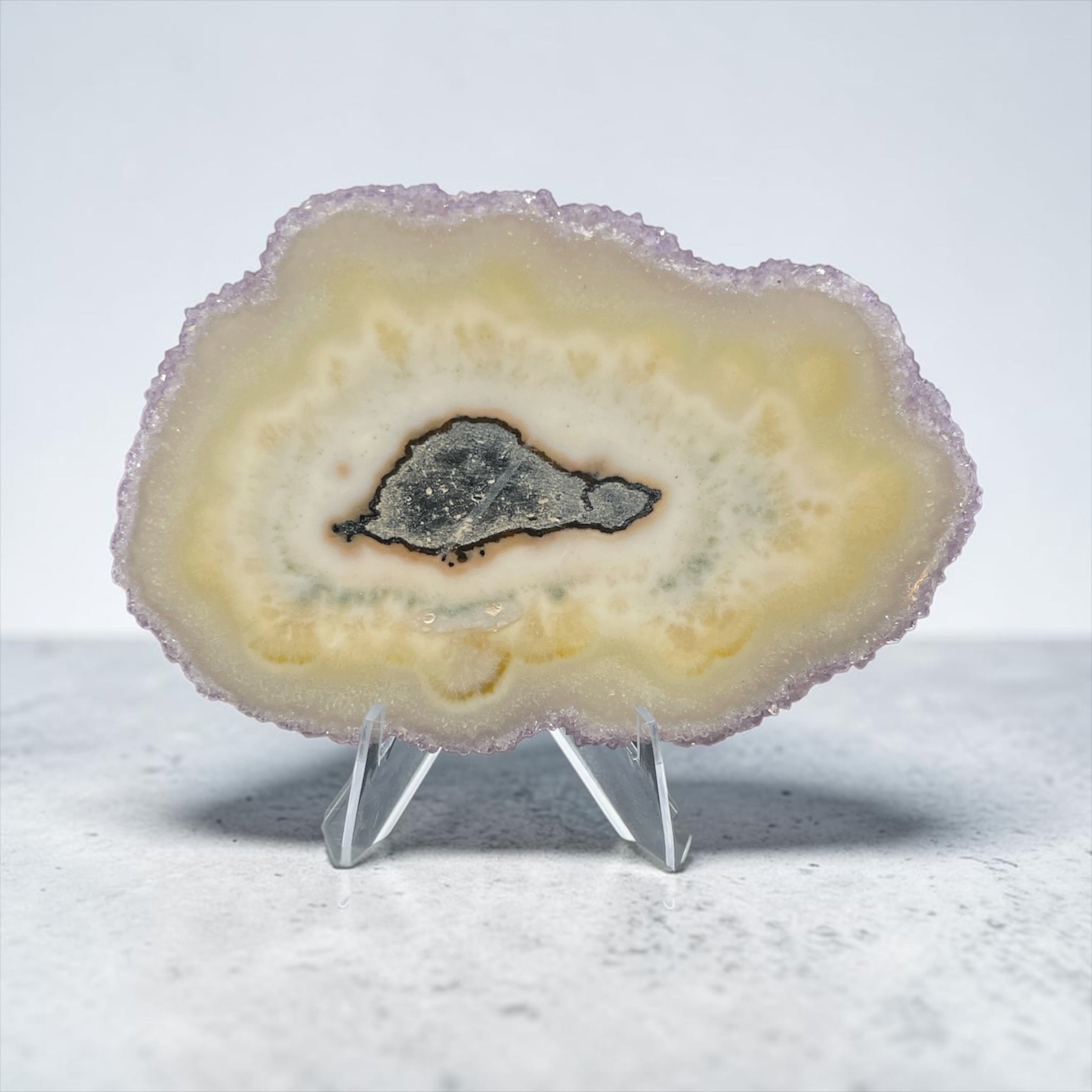 Rare Small Amethyst Stalactite Slice