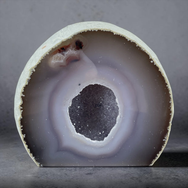 Polished Agate Geode with Druzy Center B
