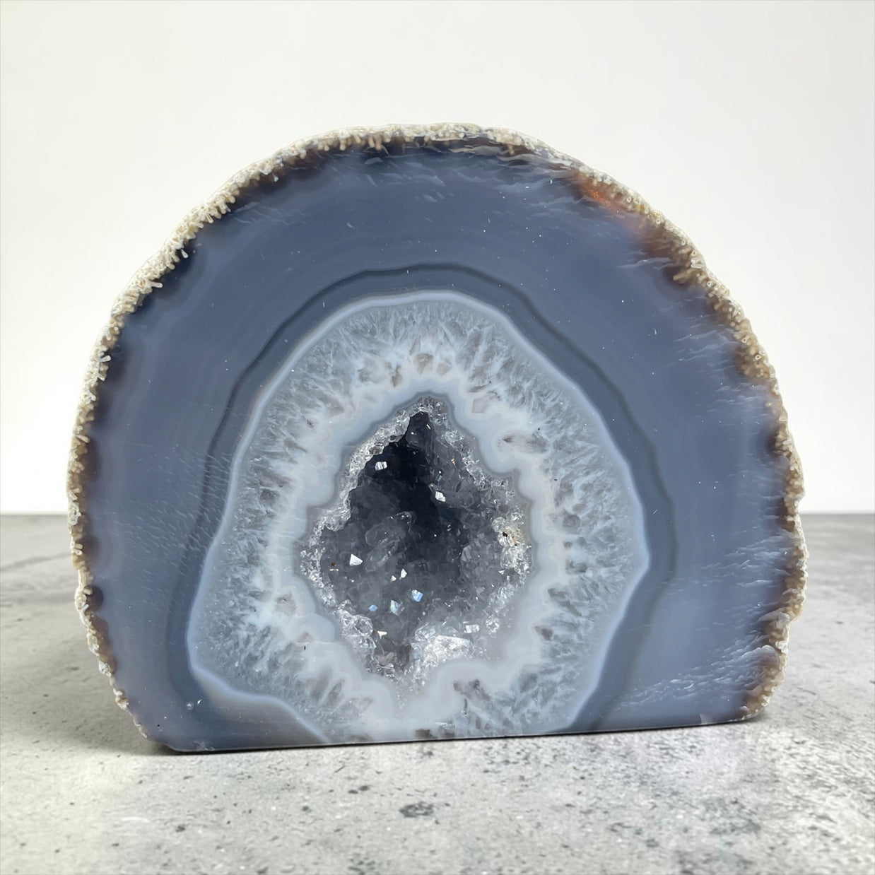 Polished Agate Geode with Druzy Center C