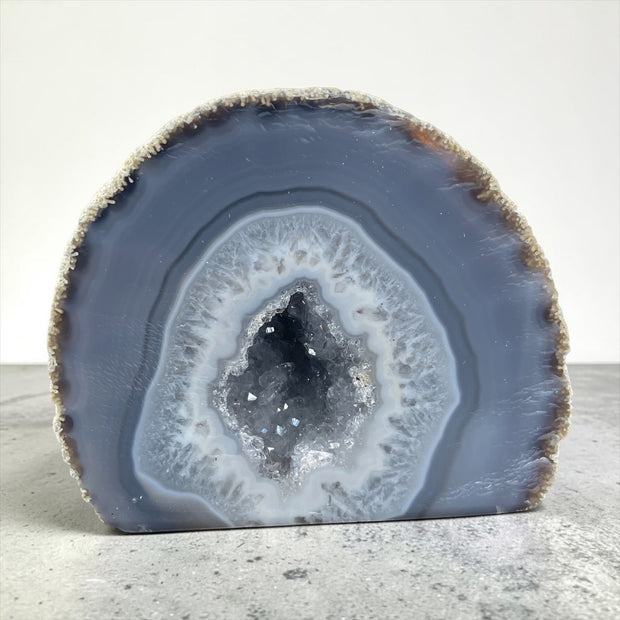 Polished Agate Geode with Druzy Center C