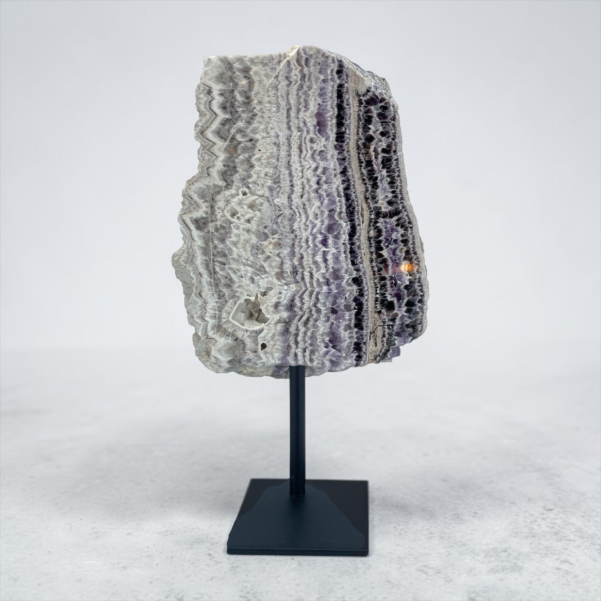 Chevron Amethyst on Metal Base B