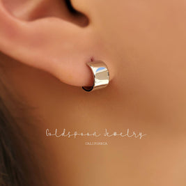 THICK OPEN HUGGIE EARRINGS - 6mm Silver