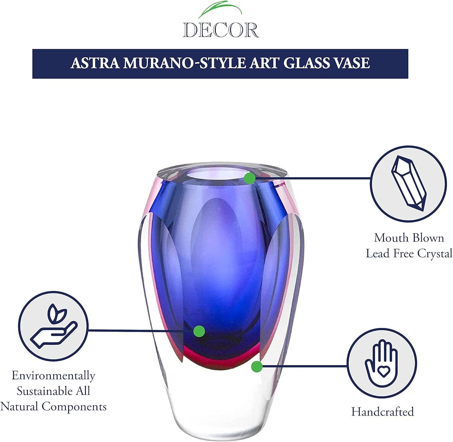 Astra  Murano Style Art Glass Violet  6