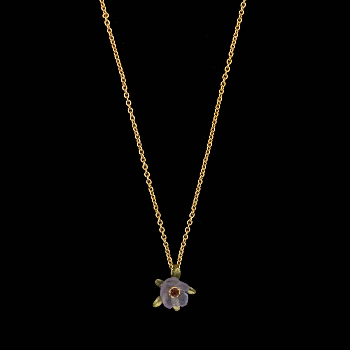 Purple French Bouquet 16" Adj. Pendant + Ring Set