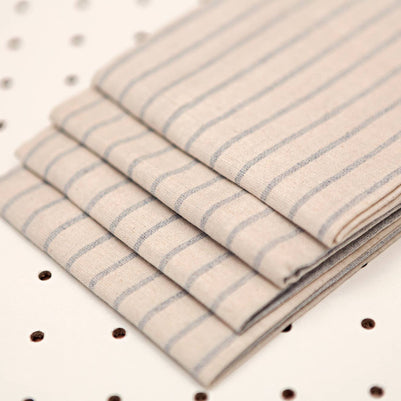 Natural Cloth Napkins with Modern Stripes – Upcycled Cotton