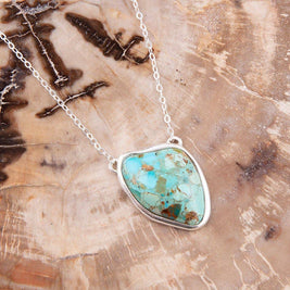 Abstract Turquoise and Sterling Silver Necklace