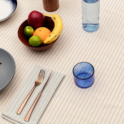 Natural Tablecloth Modern Stripes – Recycled Cotton, 3 Sizes
