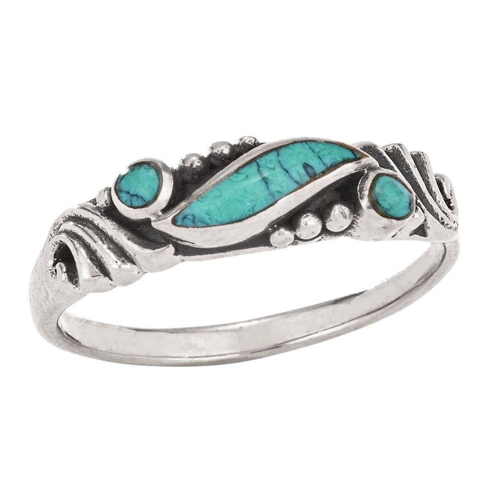 Wave Turquoise Sterling Silver Ring