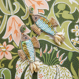 Fancy Fish Earrings in Blue