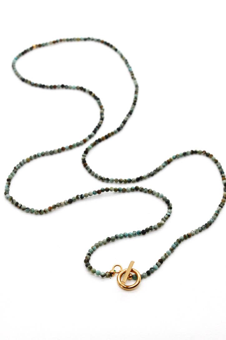 Luxury Faceted African Turquoise Necklace or Bracelet