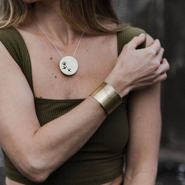 Textured brass cuff