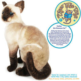 Stefan The Siamese Cat | 13 Inch Stuffed Animal Plush | By TigerHart Toys
