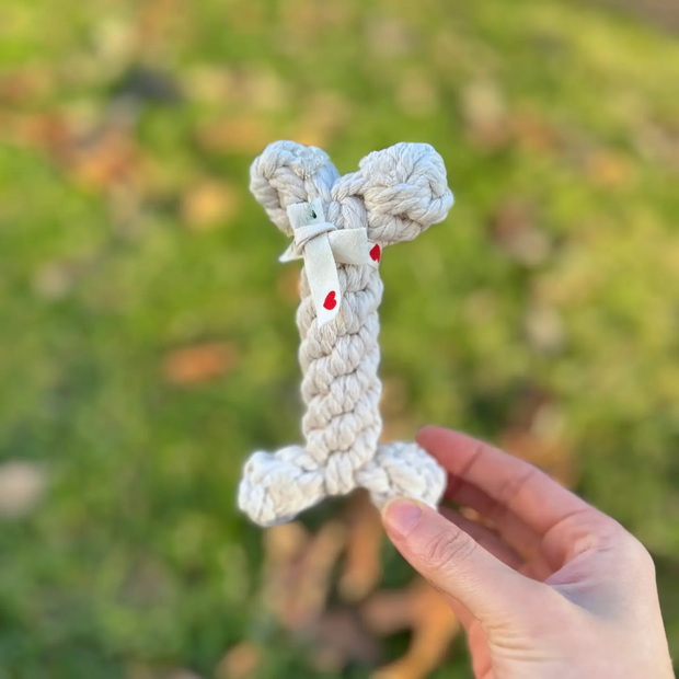 The Little Love White Rope Bone Toy｜Handcrafted | Eco-Friendly