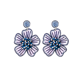 Spring Bloom Earrings in Navy