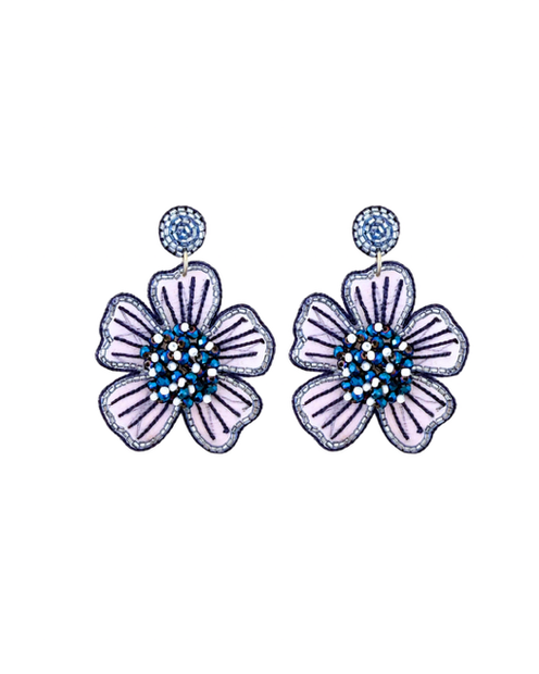 Spring Bloom Earrings in Navy