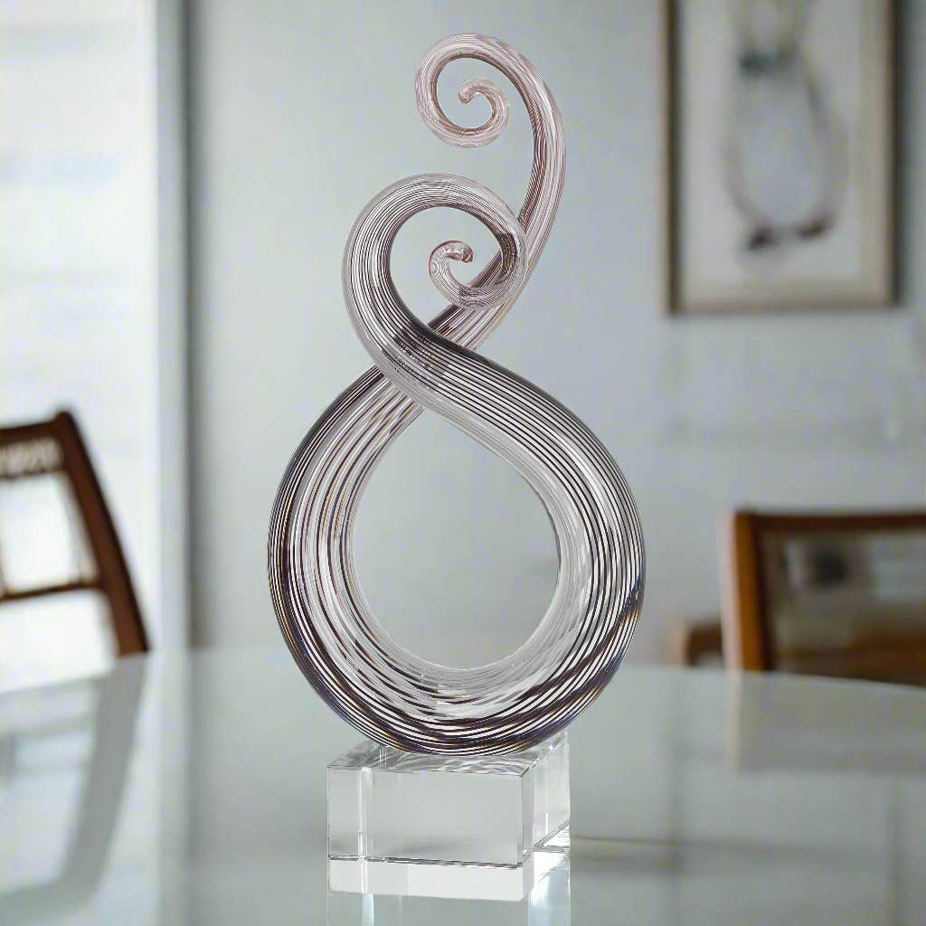 Entangle Murano Style Art Glass Centerpiece H10"