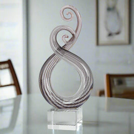 Entangle Murano Style Art Glass Centerpiece H10