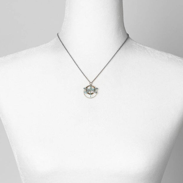 Wisdom Within 16-18" Small Patina Dragonfly With Hoops Simple Necklace