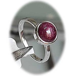 Natural Hand Cut Stone Ring  - Mysterious Star Ruby