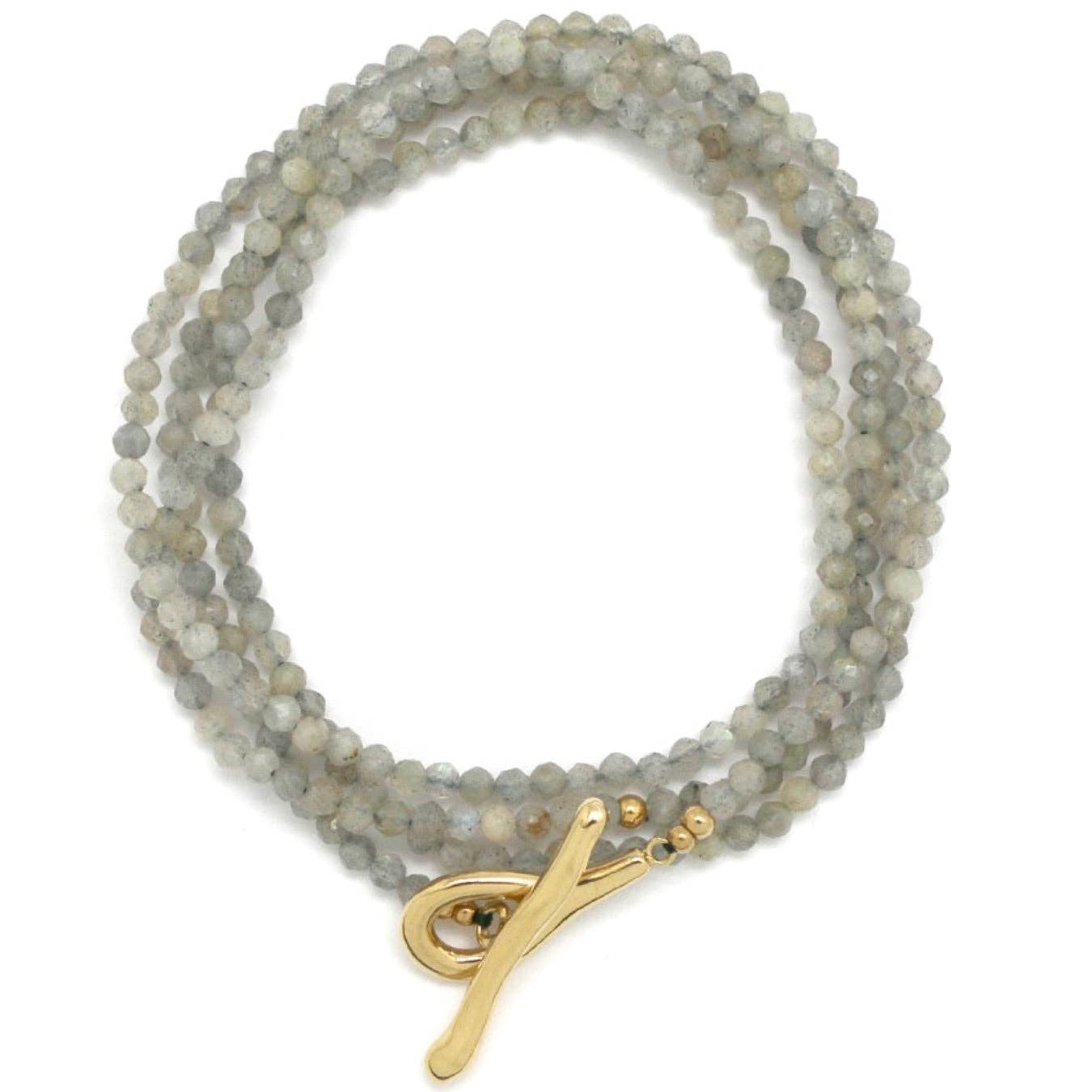 Luxury Faceted Labradorite Stone Long Necklace