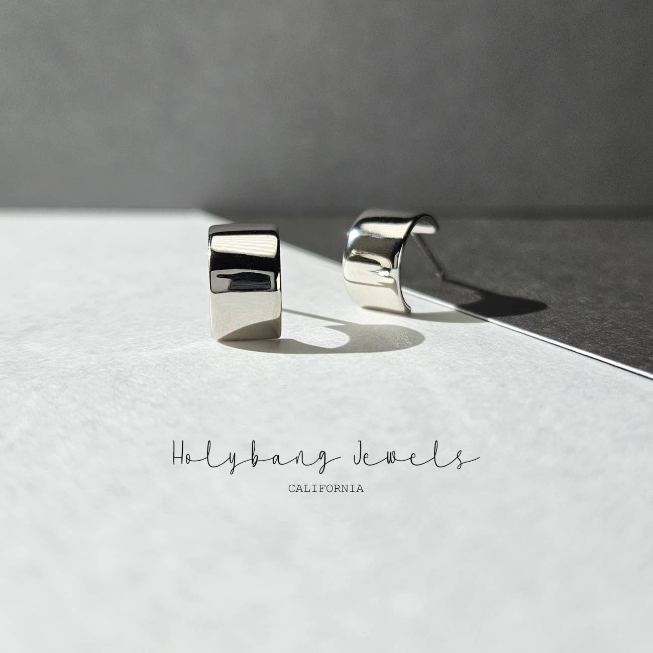 THICK OPEN HUGGIE EARRINGS - 6mm Silver