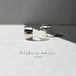 THICK OPEN HUGGIE EARRINGS - 6mm Silver