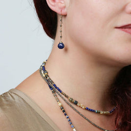 Blue Moon Lapis Simple Earrings