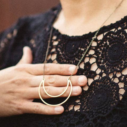 Brass Crescent Necklace