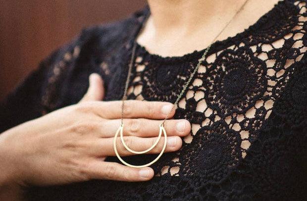 Brass Crescent Necklace