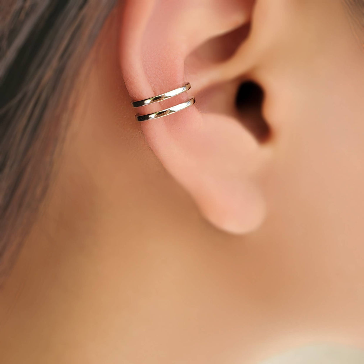 DOUBLE BAND EAR CUFF - Silver