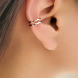 DOUBLE BAND EAR CUFF - Silver