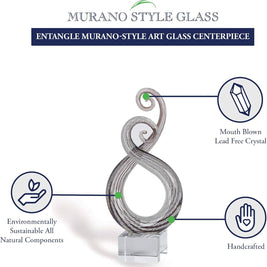 Entangle Murano Style Art Glass Centerpiece H10