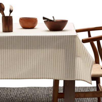 Natural Tablecloth Modern Stripes – Recycled Cotton, 3 Sizes