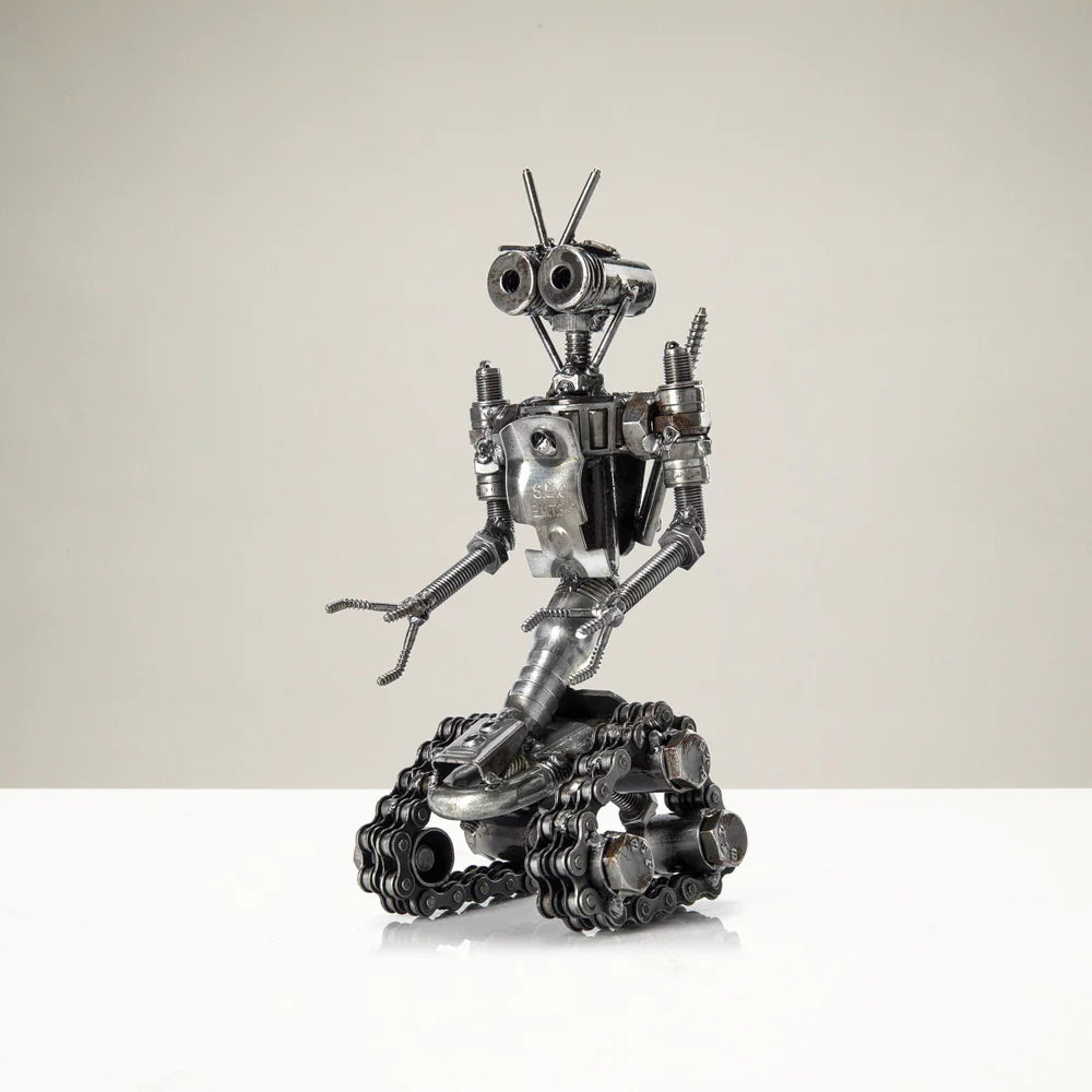 Johhny-5 Inspired Recycled Metal Sculpture