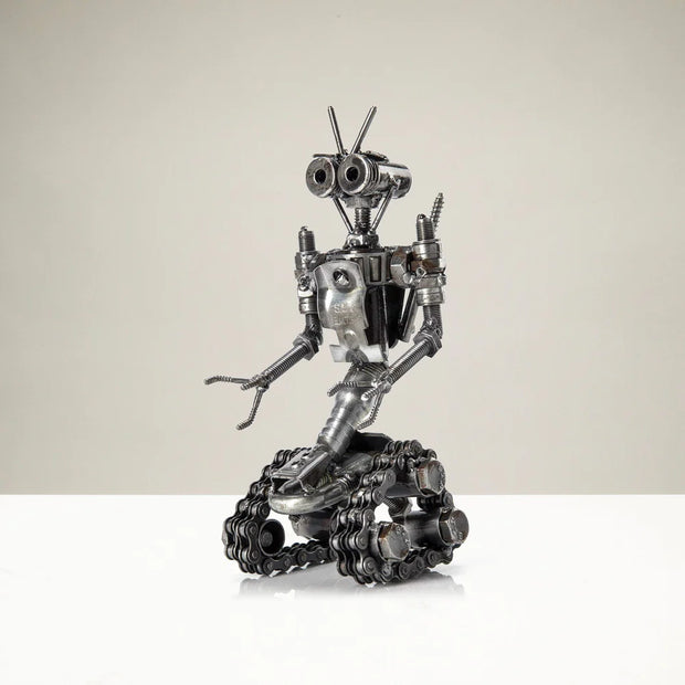 Johhny-5 Inspired Recycled Metal Sculpture