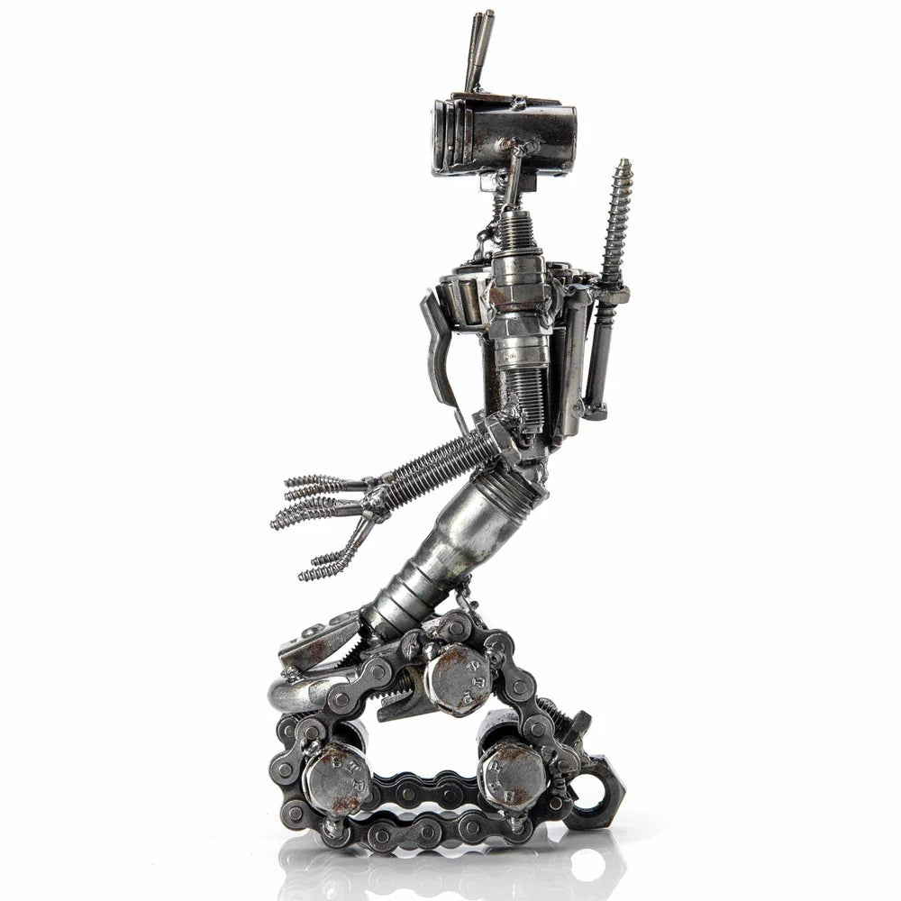 Johhny-5 Inspired Recycled Metal Sculpture