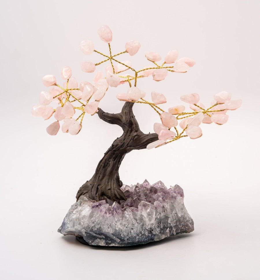 Medium Bonsai Gem Trees on amethyst - Assorted gemstones