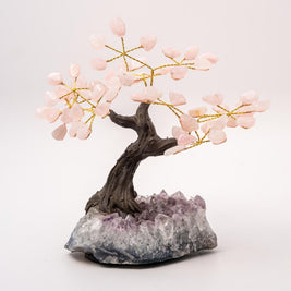 Medium Bonsai Gem Trees on amethyst - Assorted gemstones
