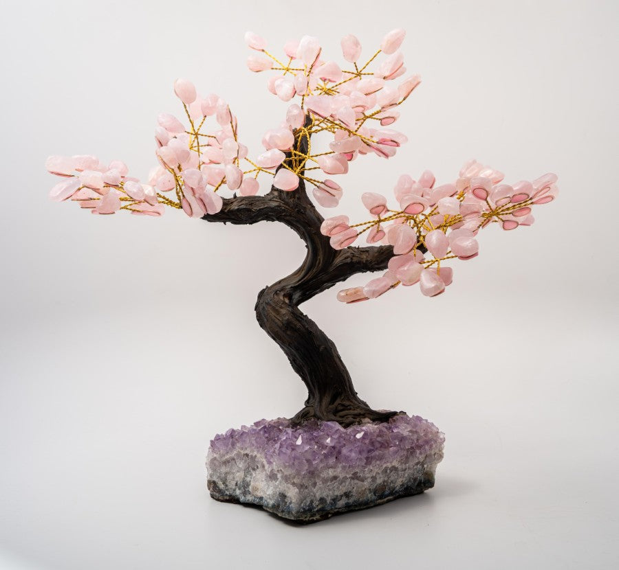 Large Bonsai Gem Tree on Amethyst Cluster Base